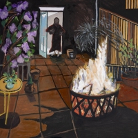 Evening Garden 2, oil on panel, 36" x 36" 2024