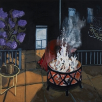 Evening Garden 3, oil on panel, 36" x 36" 2024