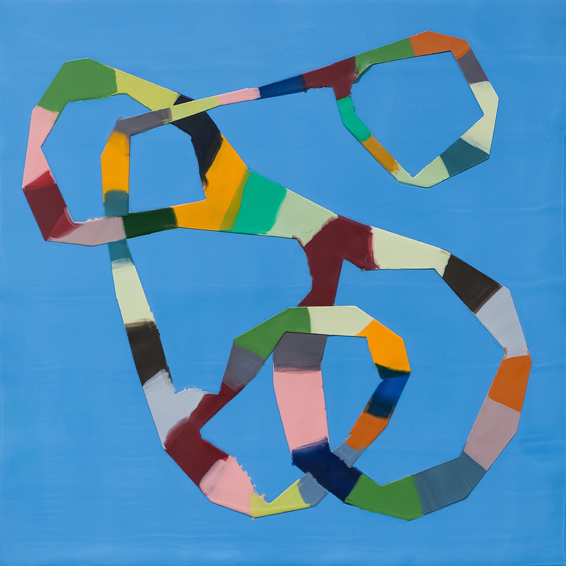 SOLD - SLIPPING THRU (2019) 16"x16", encaustic