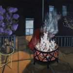 Evening Garden 3, oil on panel, 36" x 36" 2024
