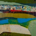 SOLD - FAR FROM THE CROWD (2015) Encaustic / 30" x 30"