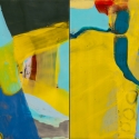 SOLD - GEOMORPHIC SURVEY (diptych) (2015)  Encaustic / 24" x 12"