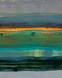 SOLD - SUNDOWN 2/24"x6", encaustic
