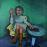Woman In yellow Chair