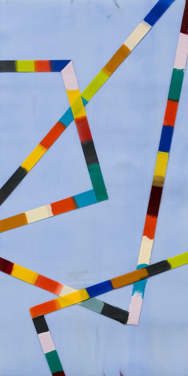 SOLD - WALKING LINE 15 (2017)12"x9" encaustic