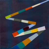 SOLD - WALKING LINE 16 (2017)8"x8" encaustic