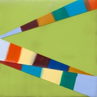 SOLD - WALKING LINE 18 (2017) 6"x6" encaustic