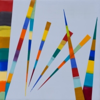 SOLD - WALKING LINE 31 (2018)8"x8" encaustic