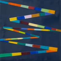SOLD - WALKING LINE 37 (2018)Encaustic / 8" x 8"