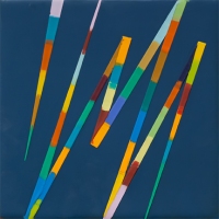 SOLD - WALKING LINE 39 (2018)Encaustic / 6" x 6"