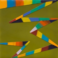 SOLD - WALKING LINE 41 (2018)Encaustic / 6" x 6"