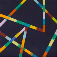SOLD - WALKING LINE 42 (2018)Encaustic / 6" x 6"