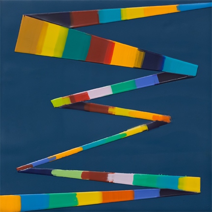 SOLD - WALKING LINE 44 (2018)Encaustic / 6" x 6"
