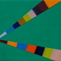 SOLD - WALKING LINE 50 (2018)Encaustic / 8" x 8"