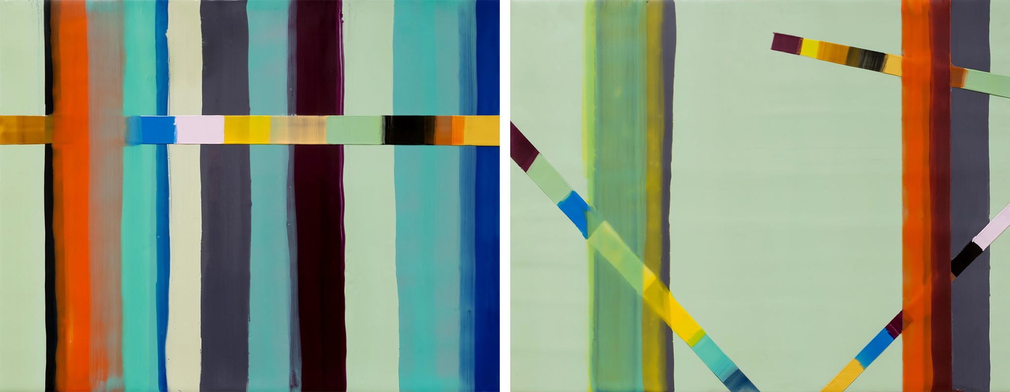 WALKING LINE 4 & 5 (2017)11"x28", encaustic