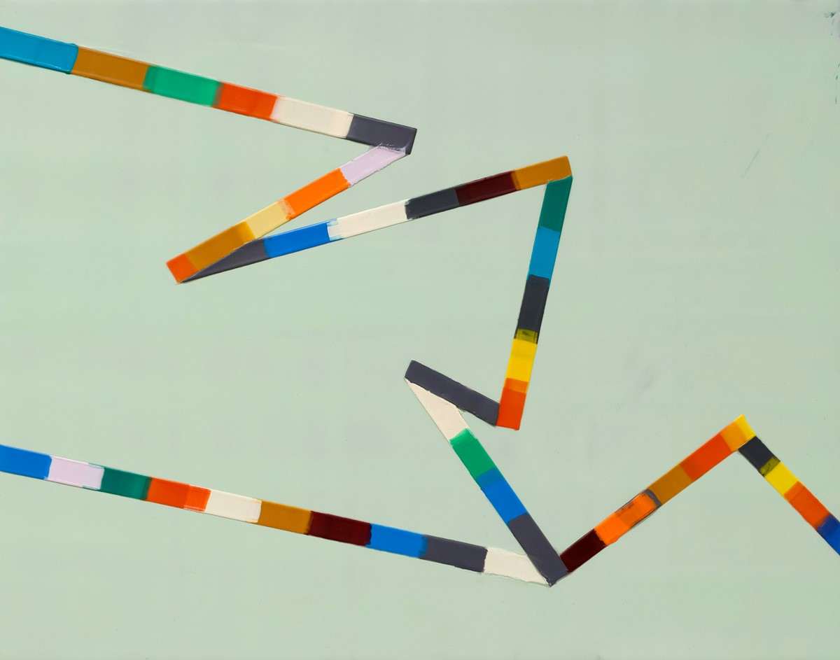 SOLD - WALKING LINE 9 (2017) 11"x14" ,encaustic