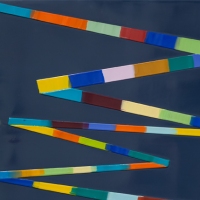 SOLD - WALKING LINE 37 (2018)Encaustic / 8" x 8"