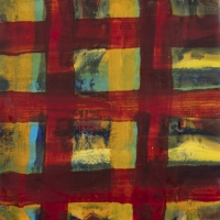 (SOLD) CRISS CROSS, ENCAUSTIC, 16"X16", 2022